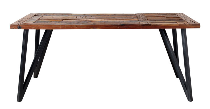 Esstisch Hawk 180 x 90 x 77 cm Old Recycled Wood/schwarz