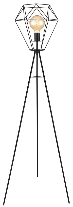 PRISKA Stehlampe schwarz 54017S1, D/H: 62,7 x 160 cm, Metall