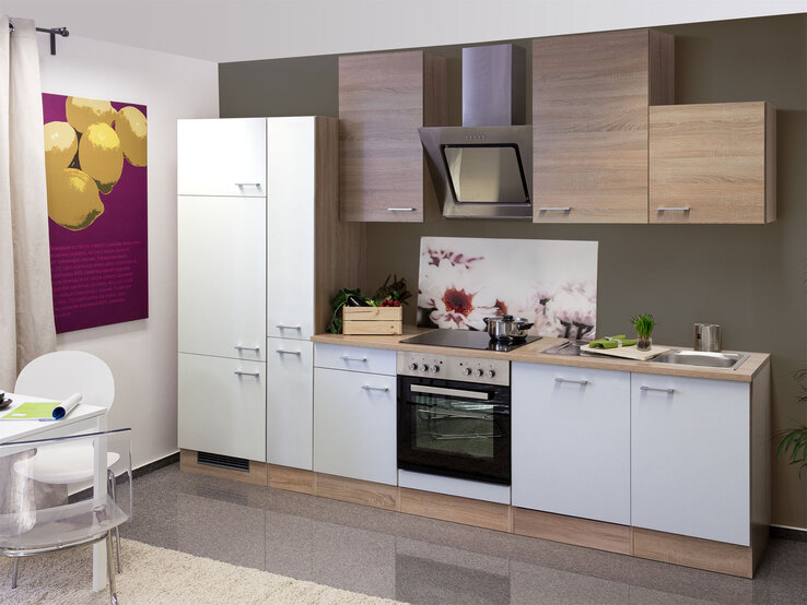 Küchenblock Samoa G-310-2601-015 Weiß/Eiche Sonoma ca. 310 cm