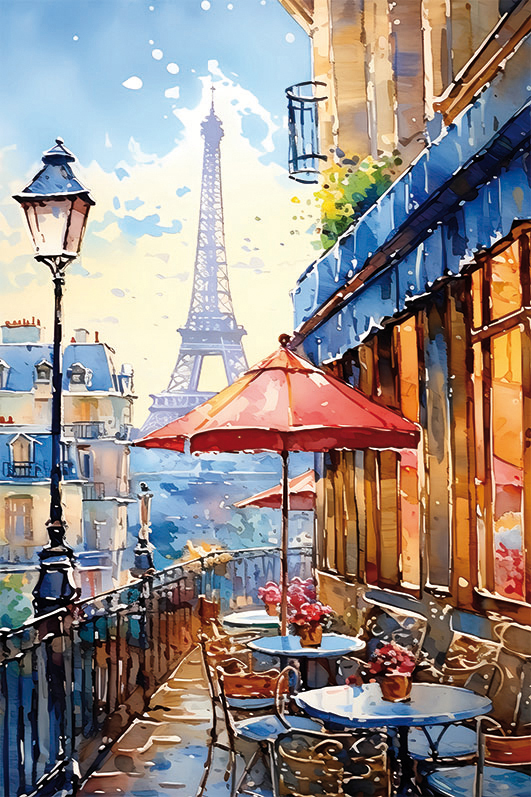 Kunstdruck auf Keilrahmen PARIS GEMÄLDE 60X90CM