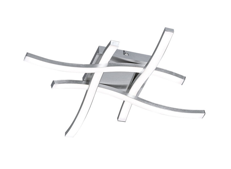 LED Deckenlampe Route 4-flammig nickelfarbig 46x46cm 7cm Metall Kunststoff