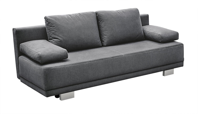 Schlafsofa Luzio Microfaser Dunkelgrau ca. 196 x 78 x 82 cm