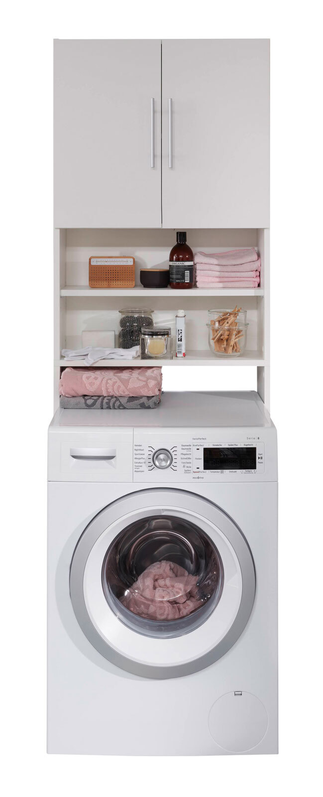 Waschmaschinenüberbau Lola Weiß 64 x 190 x 25 cm