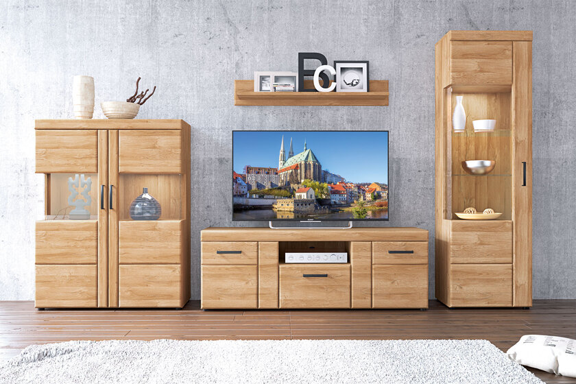 Wohnwand Cortina Eiche Nachbildung 317 x 195 x 41 cm