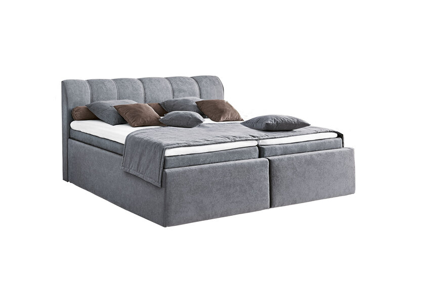 Polsterbett Annalena Stoffbezug Grau 180 x 200 cm H2