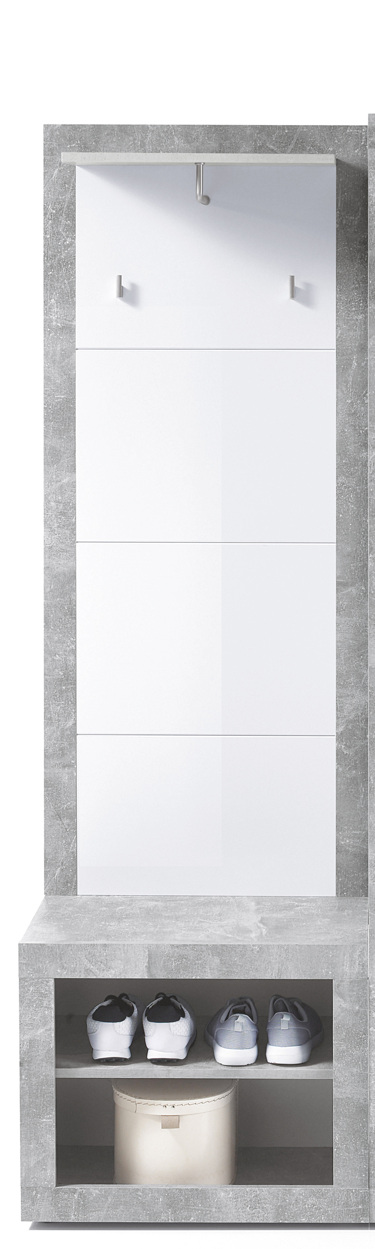 Garderobe Stone Weiß Glanz ca. 60 x 194 x 37 cm