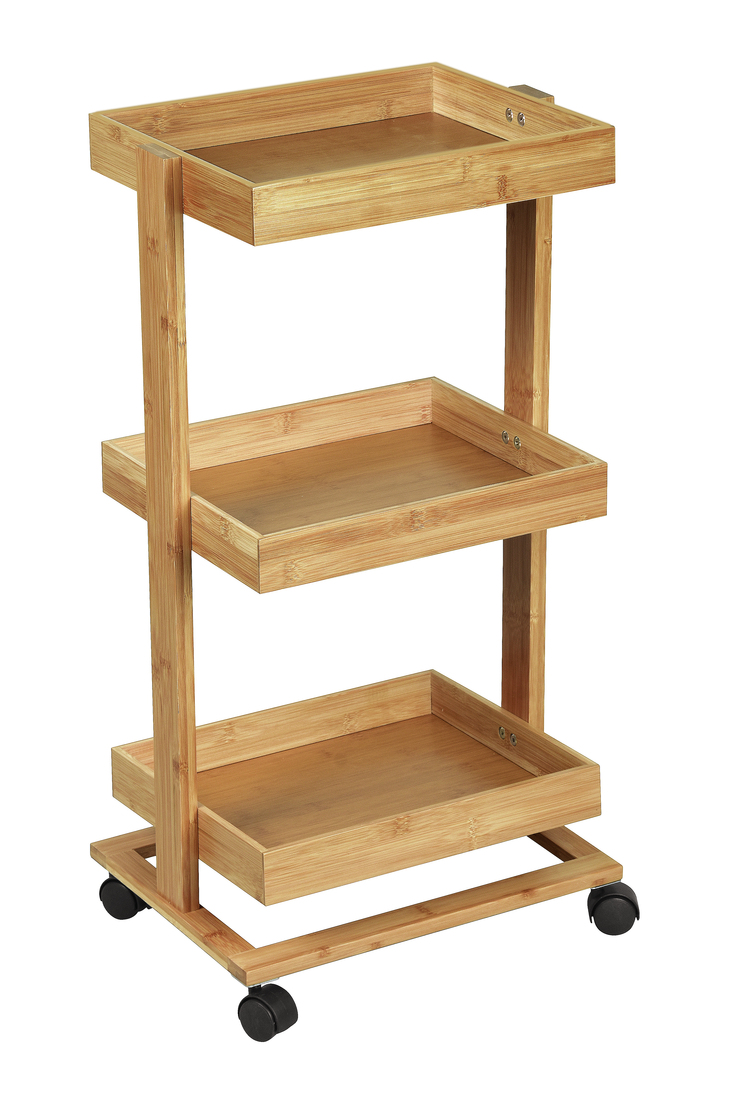 Servierwagen auf Rollen 41 x 78 x 31 cm Bambus