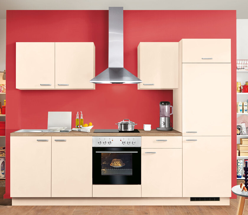 Küchenzeile 270x207x60cm magnolienweiß/Bergeiche Nachbildung