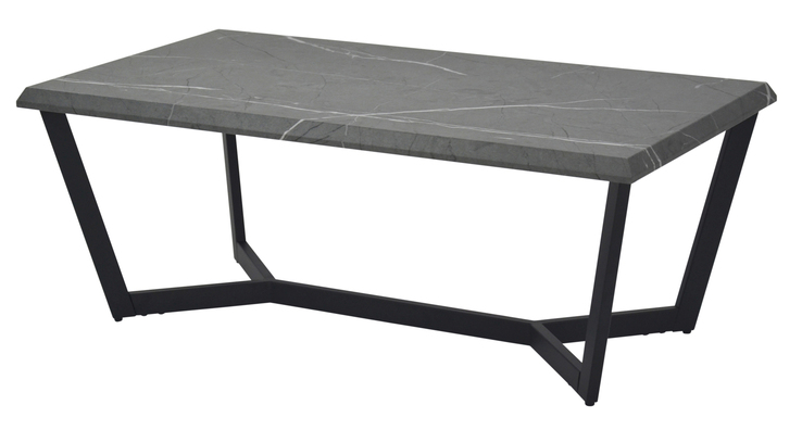 Couchtisch Roland 110 x 60 x 42 cm Marmor-Optik/schwarz matt