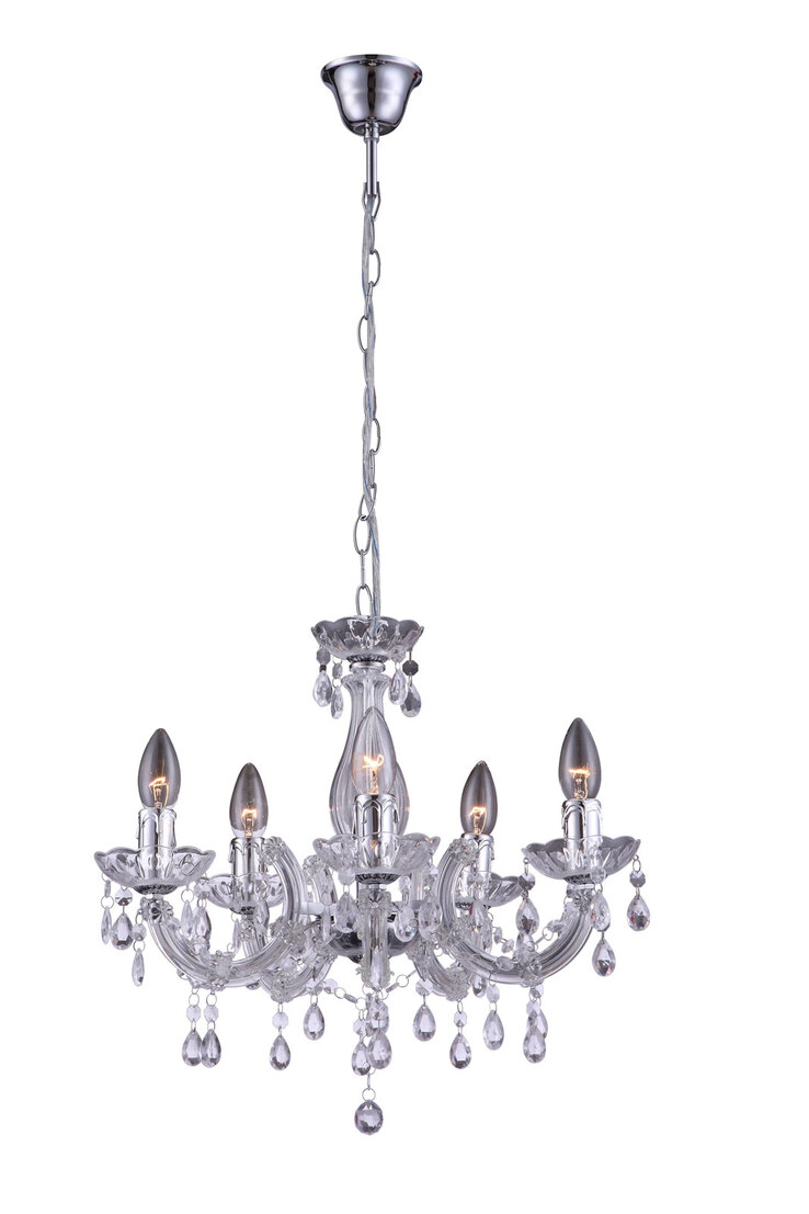 GLOBO Retrofit Kronleuchter Cuimbra II klar 44x44cm H128cm