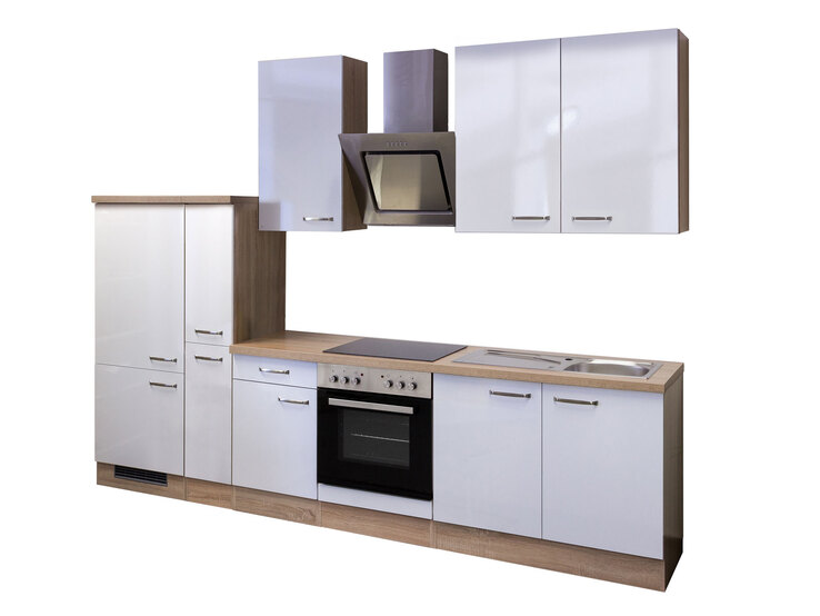 Küchenblock Valero G-300-2504-024 Eiche Sonoma NB /Weiß Hochglanz ca 300 cm