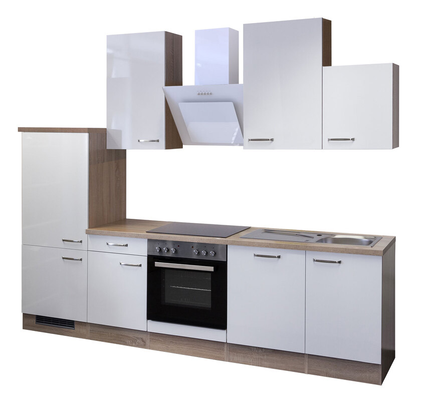 Küchenblock Valero G-280-2303-059 Eiche Sonoma Dekor/Valero Weiß Hochglanz 2,8m