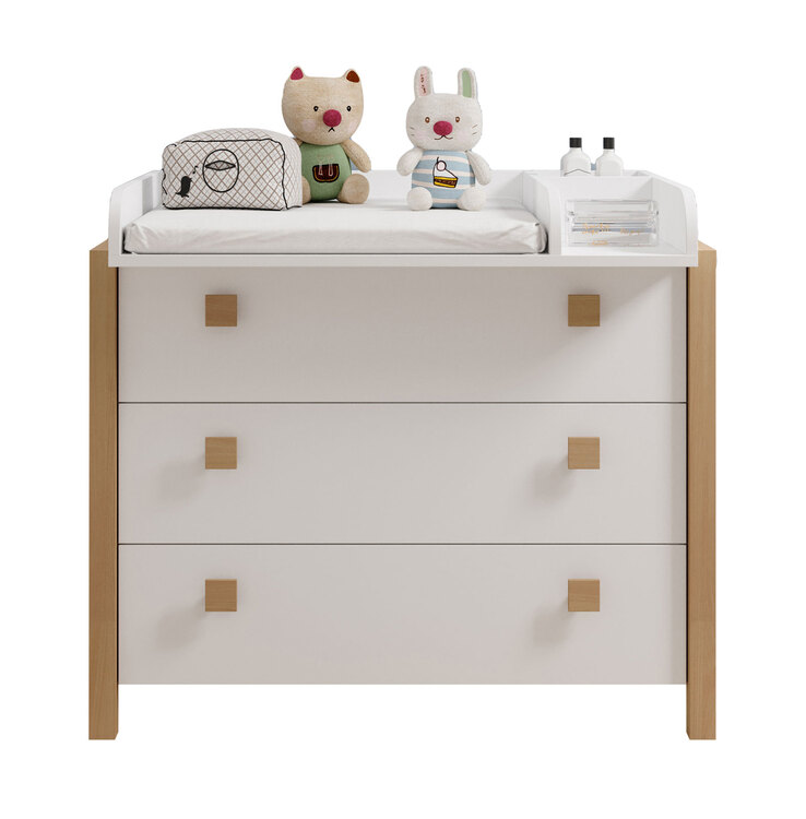 Wickelkommode Beach Kiefer weiß/ Abs. Birke