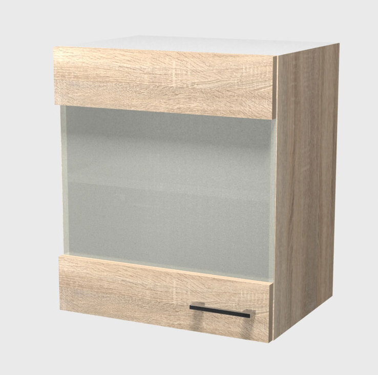 Glas-Hängeschrank Samoa Braun/Glas 50 x 54 x 32 cm