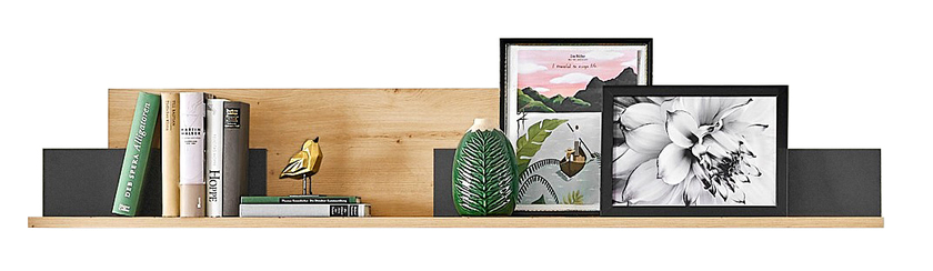 Wandboard Como 150x25x17 cm Anthrazit matt lack / Asteiche-Dekor