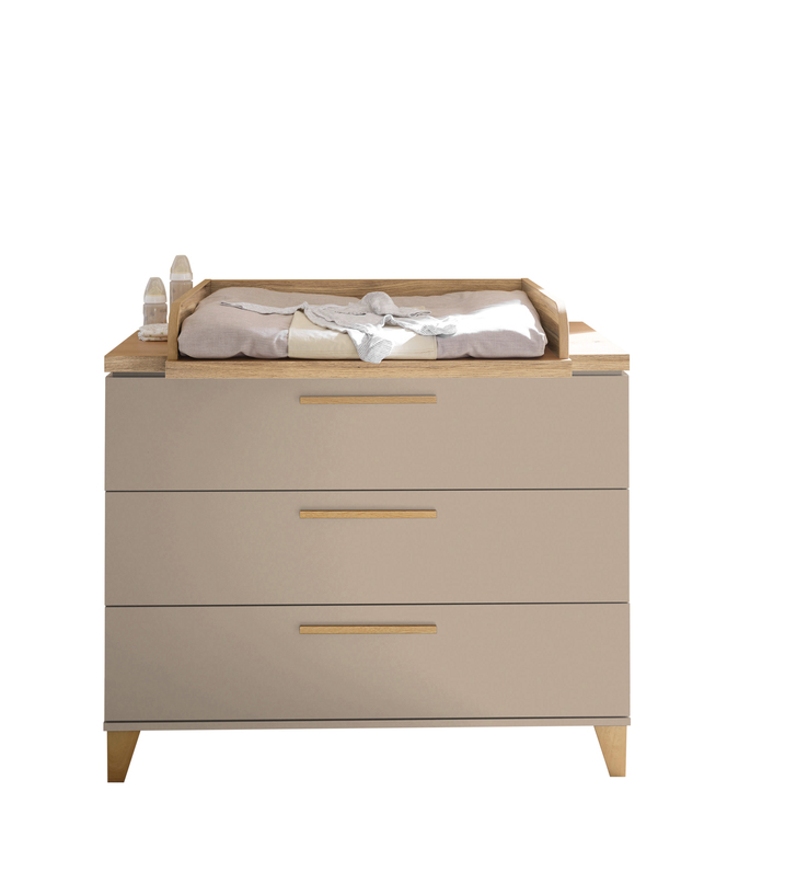 Wickelkommode Jule 120 x 97 cm Kaschmir/ Mauvella Oak