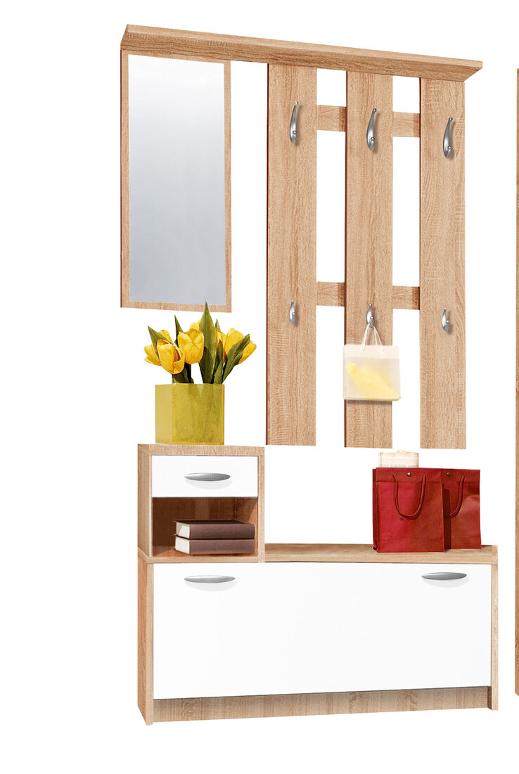 Garderobe Vera Eiche Sonoma Nachbildung/Weiß 100 x 190 x 26 cm