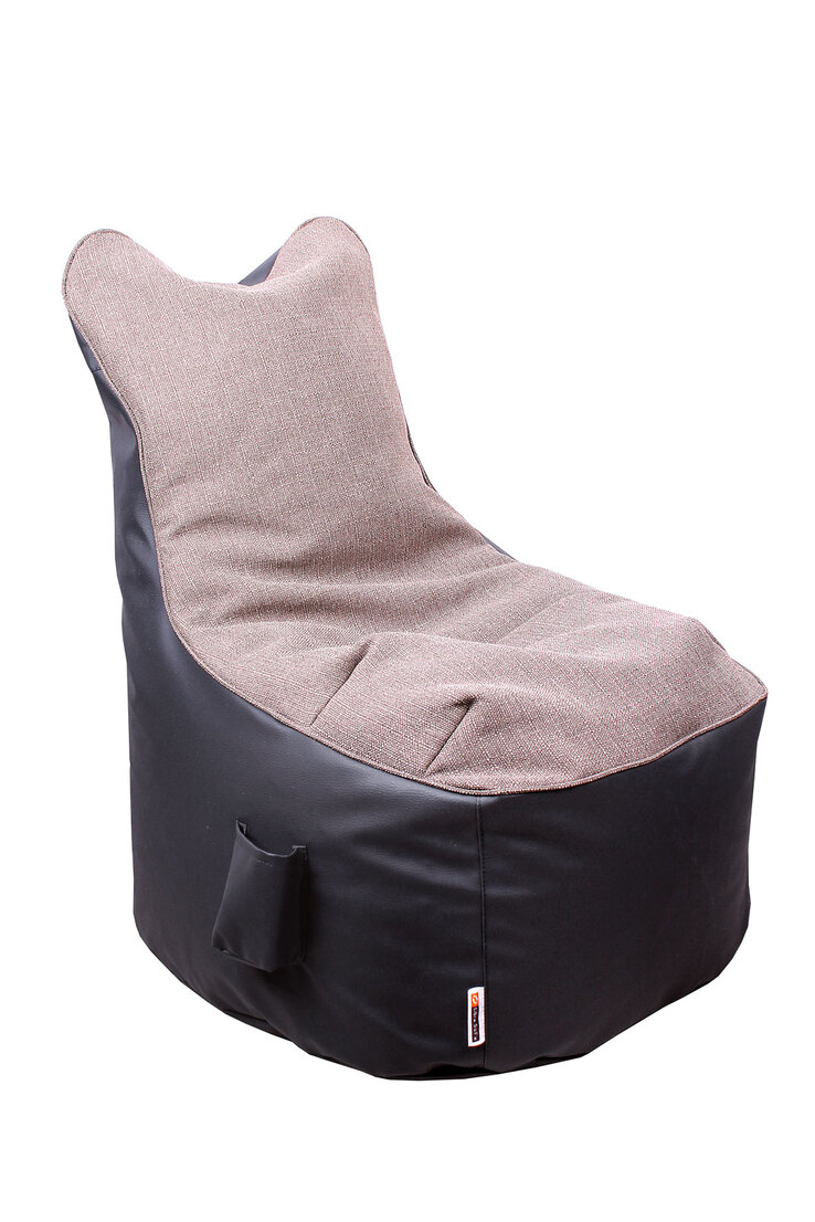 Sitzsack Monza Lederlook Dunkelgrau/Grau 60 x 65 x 95 cm