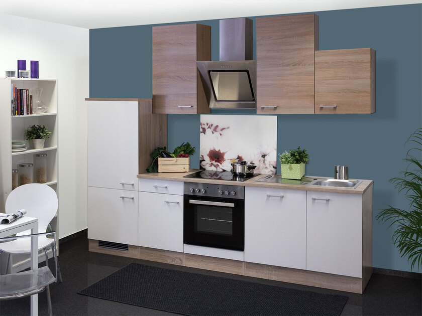 Küchenblock Eiche Sonoma NB/Weiß  ca. B 280 cm Samoa