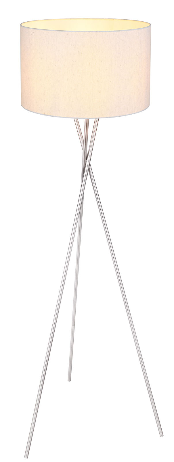 AVA Stehlampe braun, goldfarben, grau, D/H: 55 x 159 cm, Textil, Metall