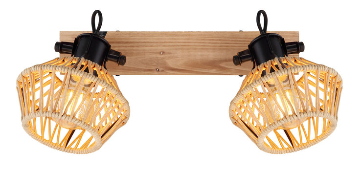 GLOBO Retrofit Strahler mit 2 Spots Valli 38x16 cm 25cm schwarz /Hanf beige