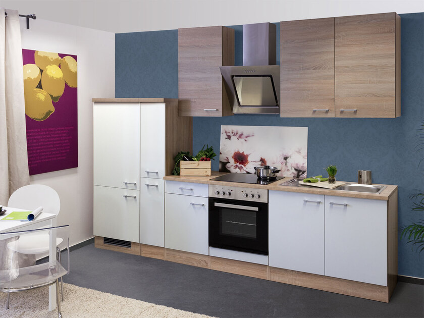 Küchenblock Samoa G-300-2504-024 Weiß/Eiche Sonoma ca. 300 cm