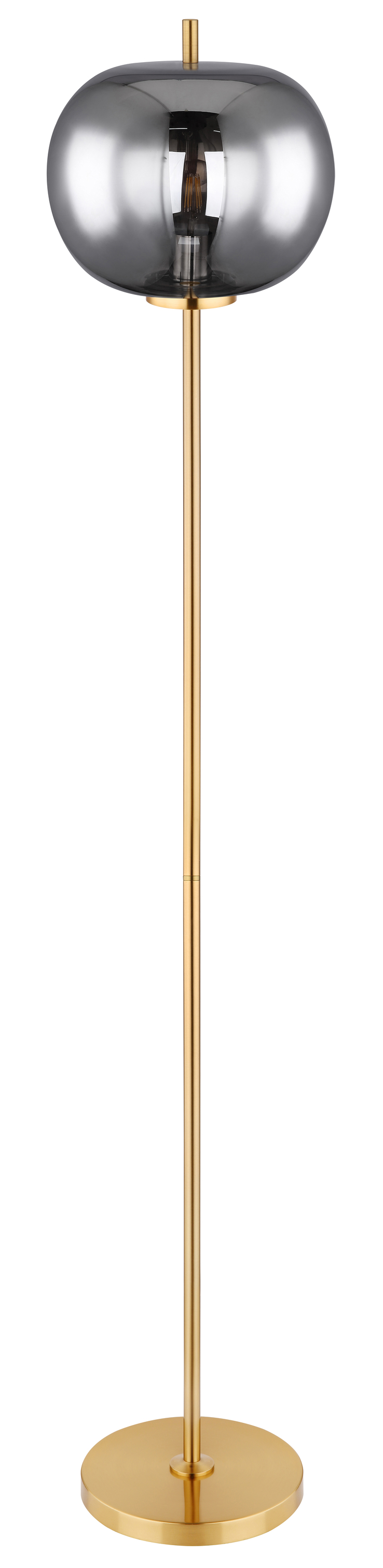 GLOBO Retrofit Stehlampe Blacky messingfarbig /rauchfarbig 30x30cm H160cm