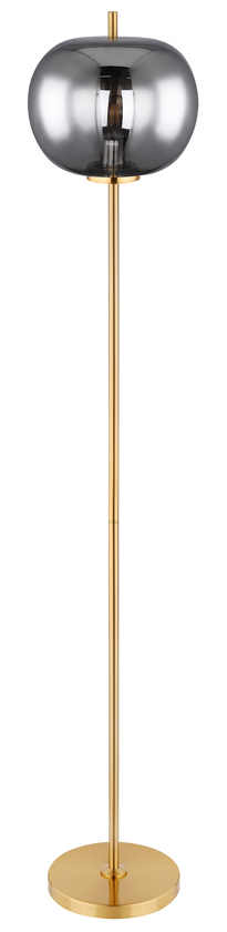 GLOBO Retrofit Stehlampe Blacky messingfarbig /rauchfarbig 30x30cm H160cm