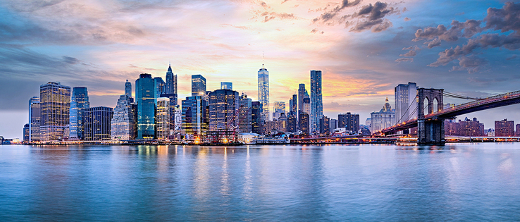 Kunstdruck auf Keilrahmen NEW YORK 140x60cm