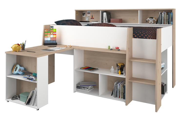 Parisot Hochbett Lucas weiß/braun