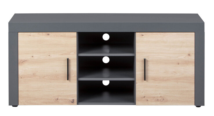 TV-Kommode Roland TV grau/braun 134x59x40 cm