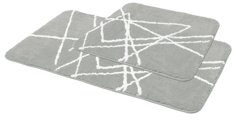 Badgarnitur Blizzard, silber, 40x50/60x90 cm, Polyester