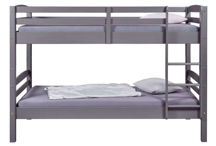 Etagenbett Neo 90 x 200 cm Kiefer massiv grau lackiert