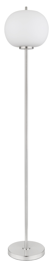 GLOBO Retrofit Stehlampe Blacky nickelfarbig /opalweiß 30x30cm H160cm