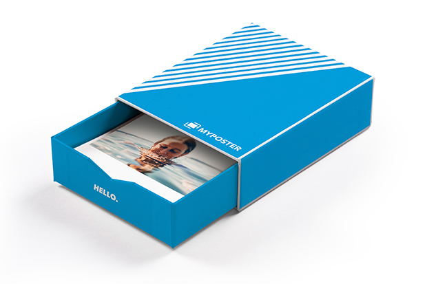 Bilderbox mit 100 Fotos im Design 'Hello Blue'
