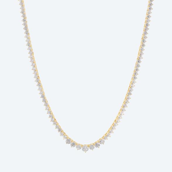Tennis-Collier 925 St. Silber vergoldet Zirkonia