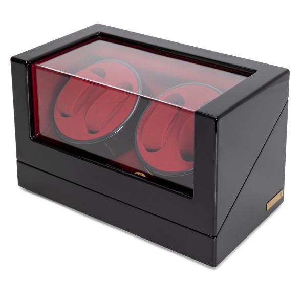 4er Uhrenbeweger 'Kubus, Piano Black