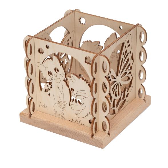 Laterne Katzenfreund 12x12cm