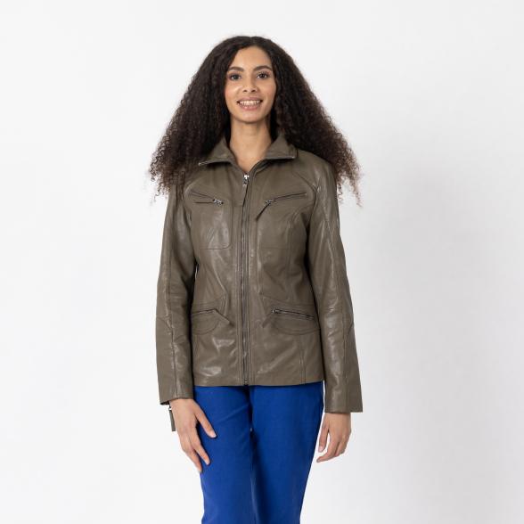 OTTO KERN Damen-Lederjacke 'Katta' khaki