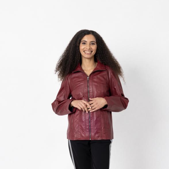 OTTO KERN Damen-Lederjacke 'Bella' bordeaux