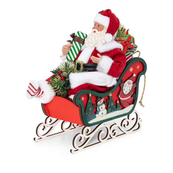 Santa auf Schlitten 28cm