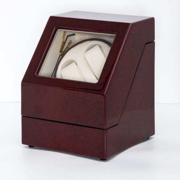 2er Uhrenbeweger 'Penta' Wurzelholz rot