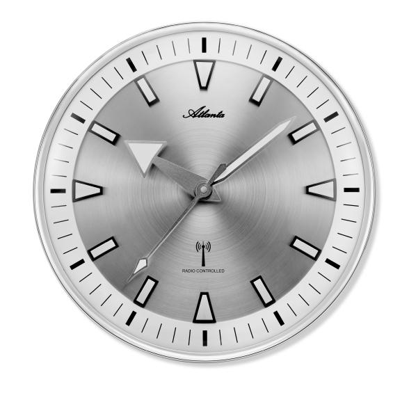 Atlanta Funk-Wanduhr silber-weiß, Lumi-Index