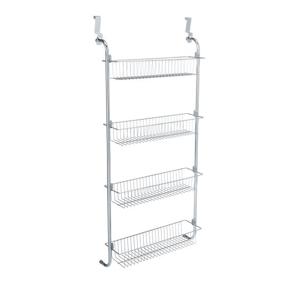 Wenko Türregal XL + 4 Körbe Chrom