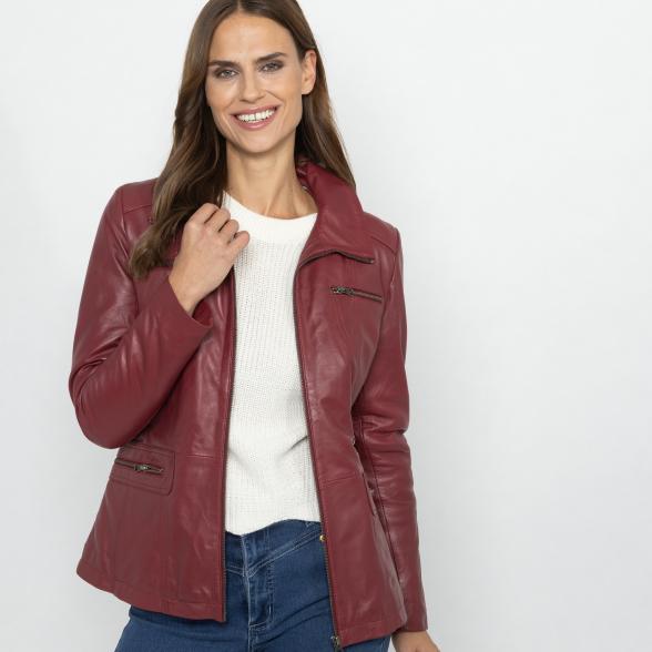 OTTO KERN Damen-Lederjacke 'Hannah' dunkelrot