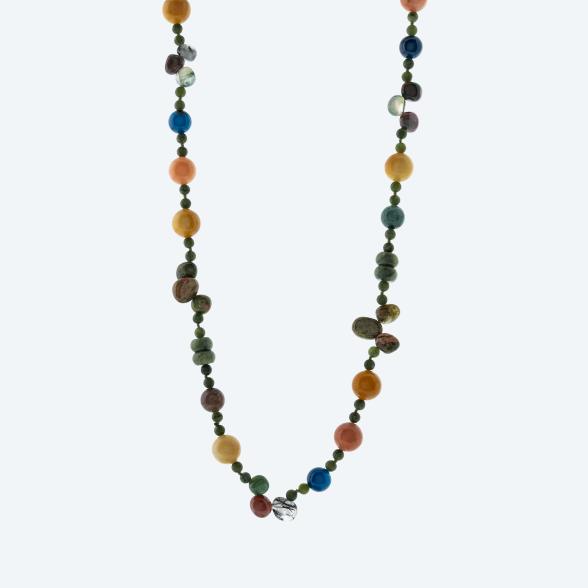 Collier Edelsteine multicolor endlos