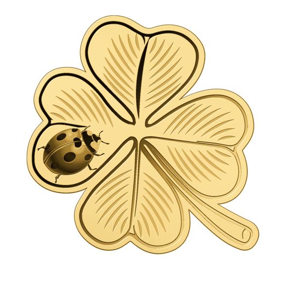 Shape-Münze 'Kleeblatt' 1/200 oz. Feingold