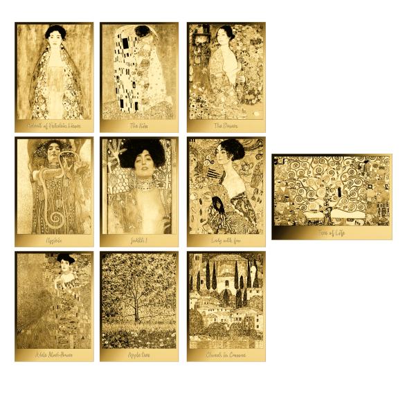 10er Set Goldmünz-Barren 'Gustav Klimt Collection'