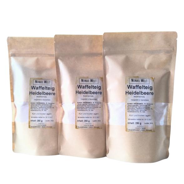 Nona's Waffelteig Heidelbeere Sortenrein 3x250g