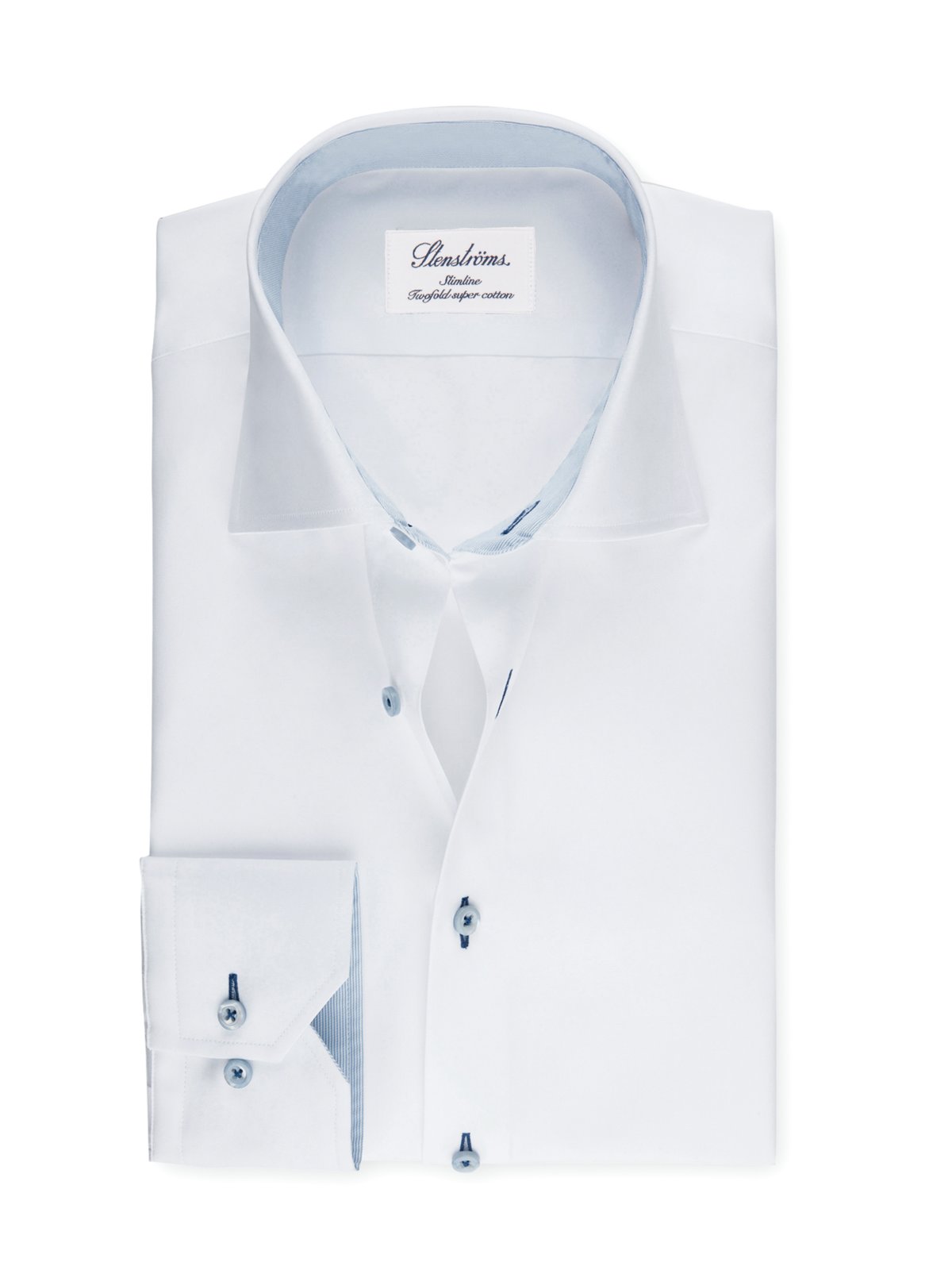 Stenströms Unifarbenes Hemd mit Ausputz, New Slimline in 37S